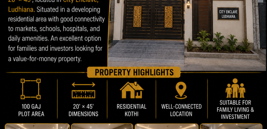 100 Gaj Kothi for Sale