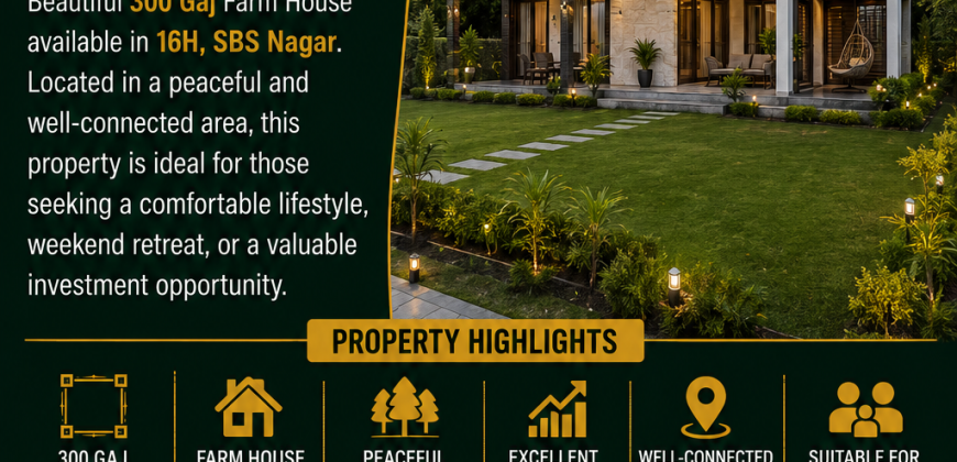 300 Gaj Farm House for Sale