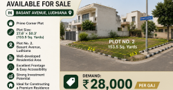 153.5 Sq. Yards Corner Plot Available for Sale in Basant Avenue, Ludhiana