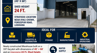 337 Gaj Warehouse Available for Sale Near Ayali Chowk, Ferozepur Road, Ludhiana