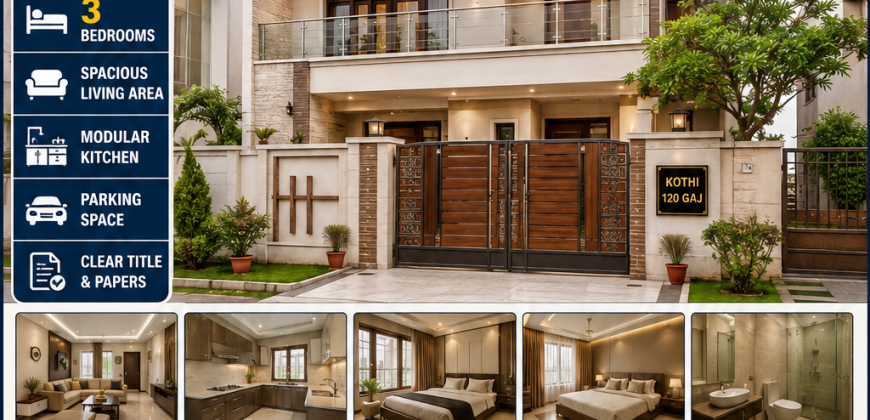 120 Gaj 3BHK Kothi Available for Sale in South City, Ludhiana