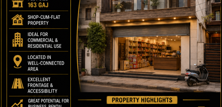 163 Gaj Shop-Cum-Flat Available for Sale in Chhabra Colony, Ludhiana